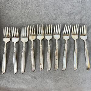 Salad Forks Lot of 10 South Seas Silverplate 1955 Oneida Community 6 7/8"